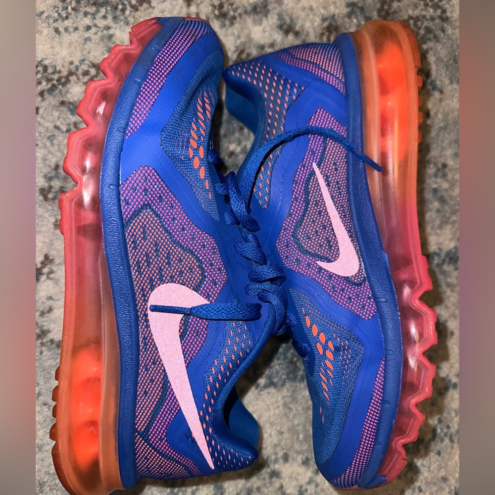 Nike Air Max 2014 Blue/Pink Running Shoes Womens 8 - Picture 2 of 6